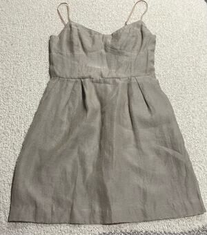 BCBGeneration Large Sleeveless Sweetheart Neck Mini Dress Pockets Tan MSRP $128